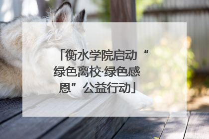衡水学院启动“绿色离校·绿色感恩”公益行动
