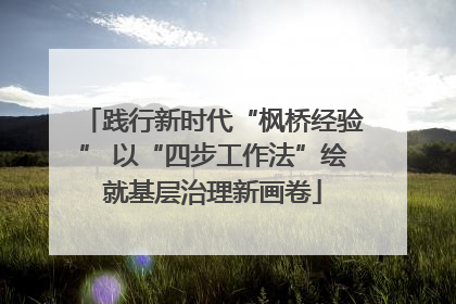 践行新时代“枫桥经验” 以“四步工作法”绘就基层治理新画卷