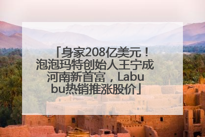 身家208亿美元！泡泡玛特创始人王宁成河南新首富，Labubu热销推涨股价