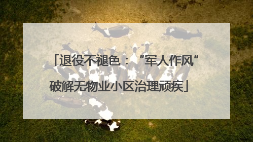 退役不褪色：“军人作风”破解无物业小区治理顽疾