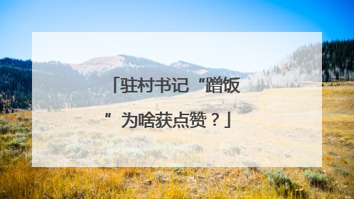 驻村书记“蹭饭”为啥获点赞？
