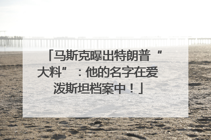 马斯克曝出特朗普“大料”：他的名字在爱泼斯坦档案中！
