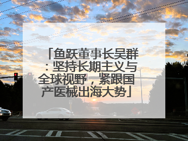 鱼跃董事长吴群：坚持长期主义与全球视野，紧跟国产医械出海大势