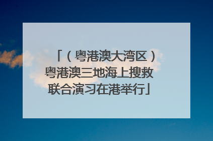 （粤港澳大湾区）粤港澳三地海上搜救联合演习在港举行