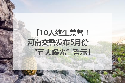 10人终生禁驾！河南交警发布5月份“五大曝光”警示