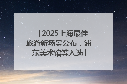 2025上海最佳旅游新场景公布，浦东美术馆等入选
