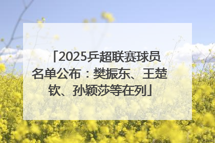 2025乒超联赛球员名单公布：樊振东、王楚钦、孙颖莎等在列