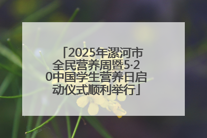 2025年漯河市全民营养周暨5·20中国学生营养日启动仪式顺利举行