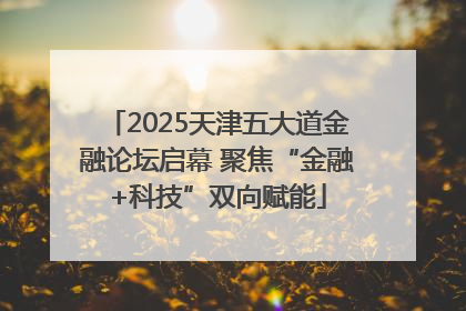 2025天津五大道金融论坛启幕 聚焦“金融+科技”双向赋能