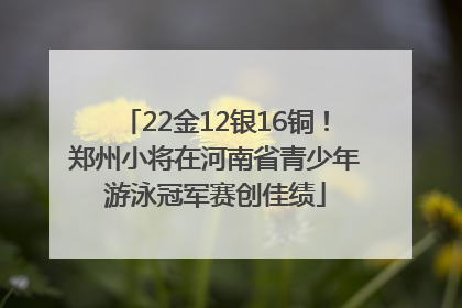 22金12银16铜！郑州小将在河南省青少年游泳冠军赛创佳绩